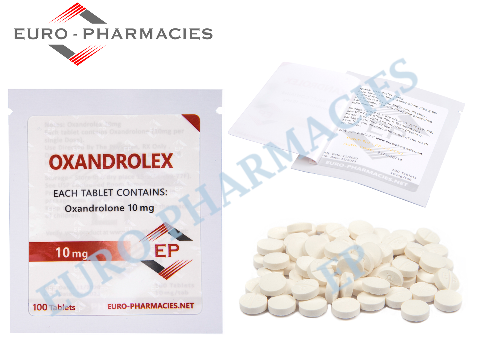 Euro Pharmacies Oxandrolex 10 (Anavar) – 10mg/tab – 100 tab/bag