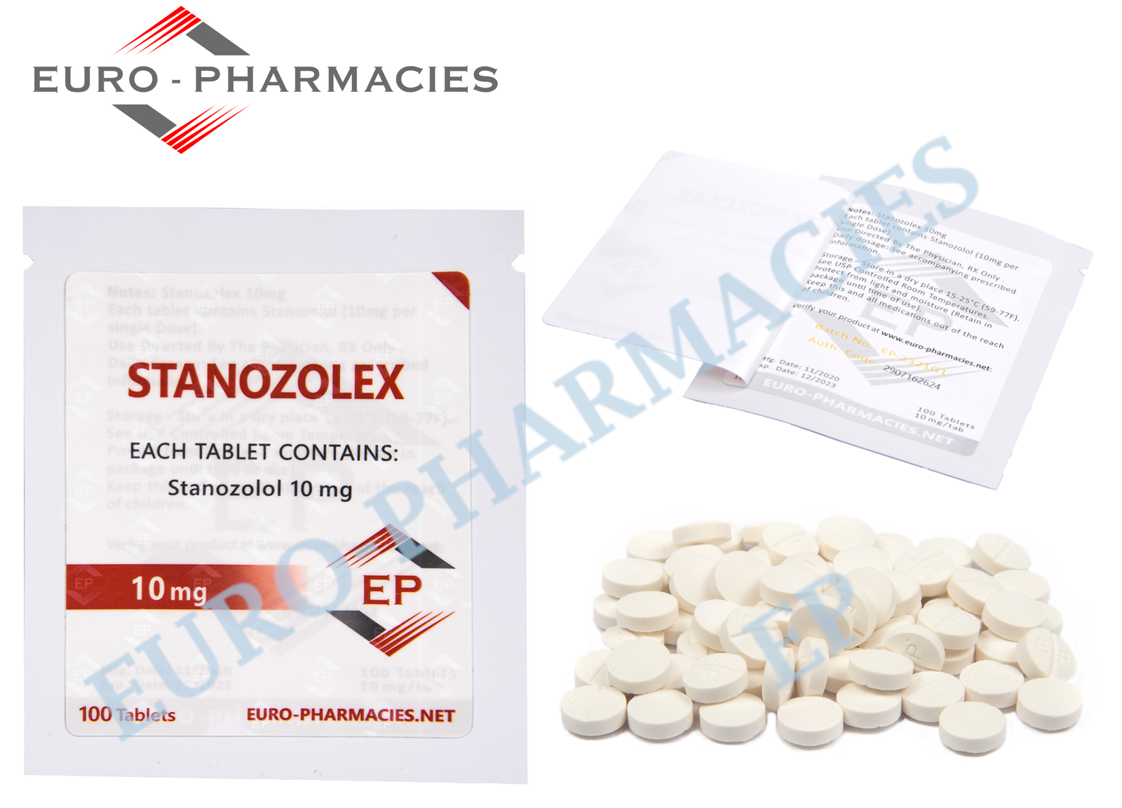 Euro Pharmacies Stanozolex 10 (Winstrol) – 10mg/tab -100 tab/bag