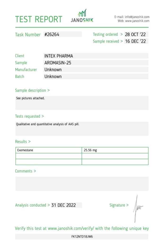 Intex Pharma Aromasin 25mg x 50 tabs - Image 2