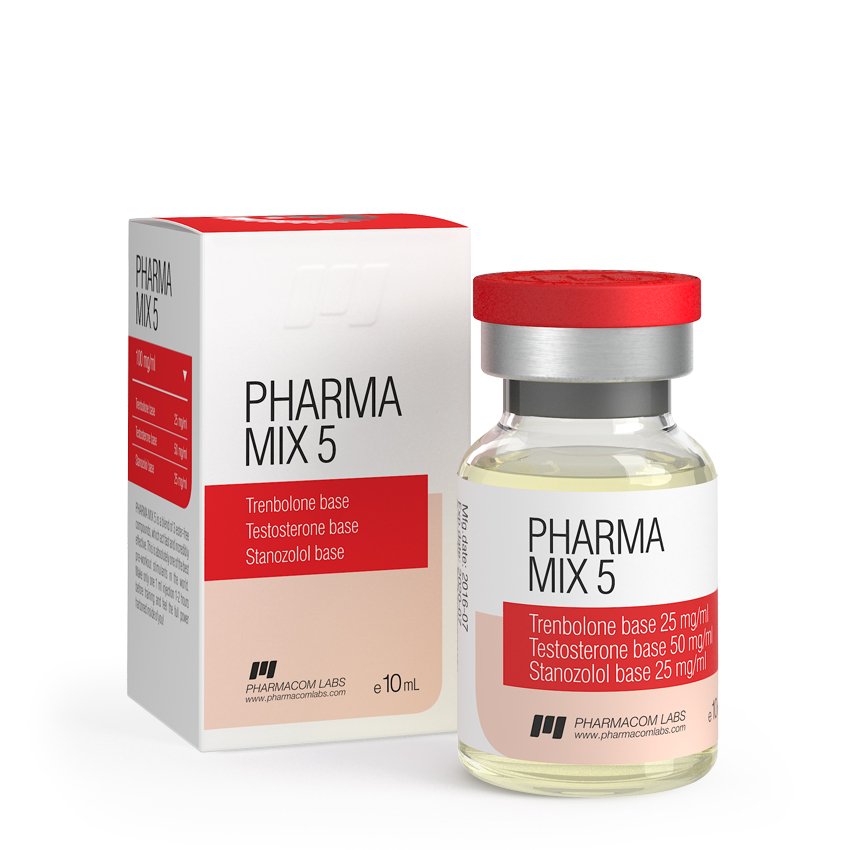 Pharmacom Pharma Mix 5 Trenbolone Base 25mg, Testo. Base 50mg, Stanozolol Base 25mg, 10ml Vial, 500 mg ml
