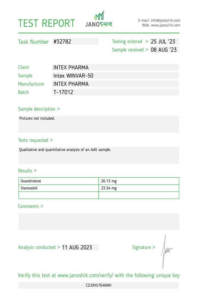 Intex Pharma WINVAR 50mg x 60 tabs - Image 2